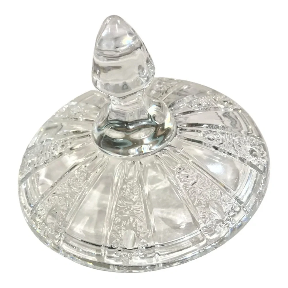 Vintage 1964 Delisoga 3-Footed Diamond Cut Starburst Pattern Candy Dish